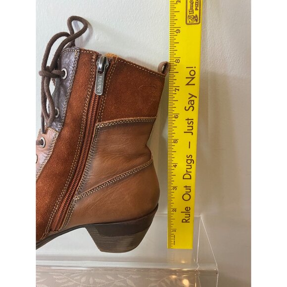 Pikolinos Rotterdam Leather Ankle Boots Heels Side Zipper Closure Brown Size 39 - Picture 12 of 12